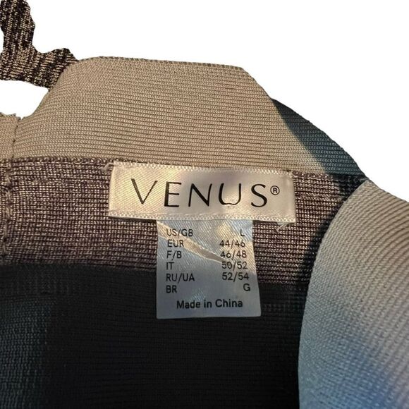 VENUS Black and Gray Striped Dress - Picture 3 of 10